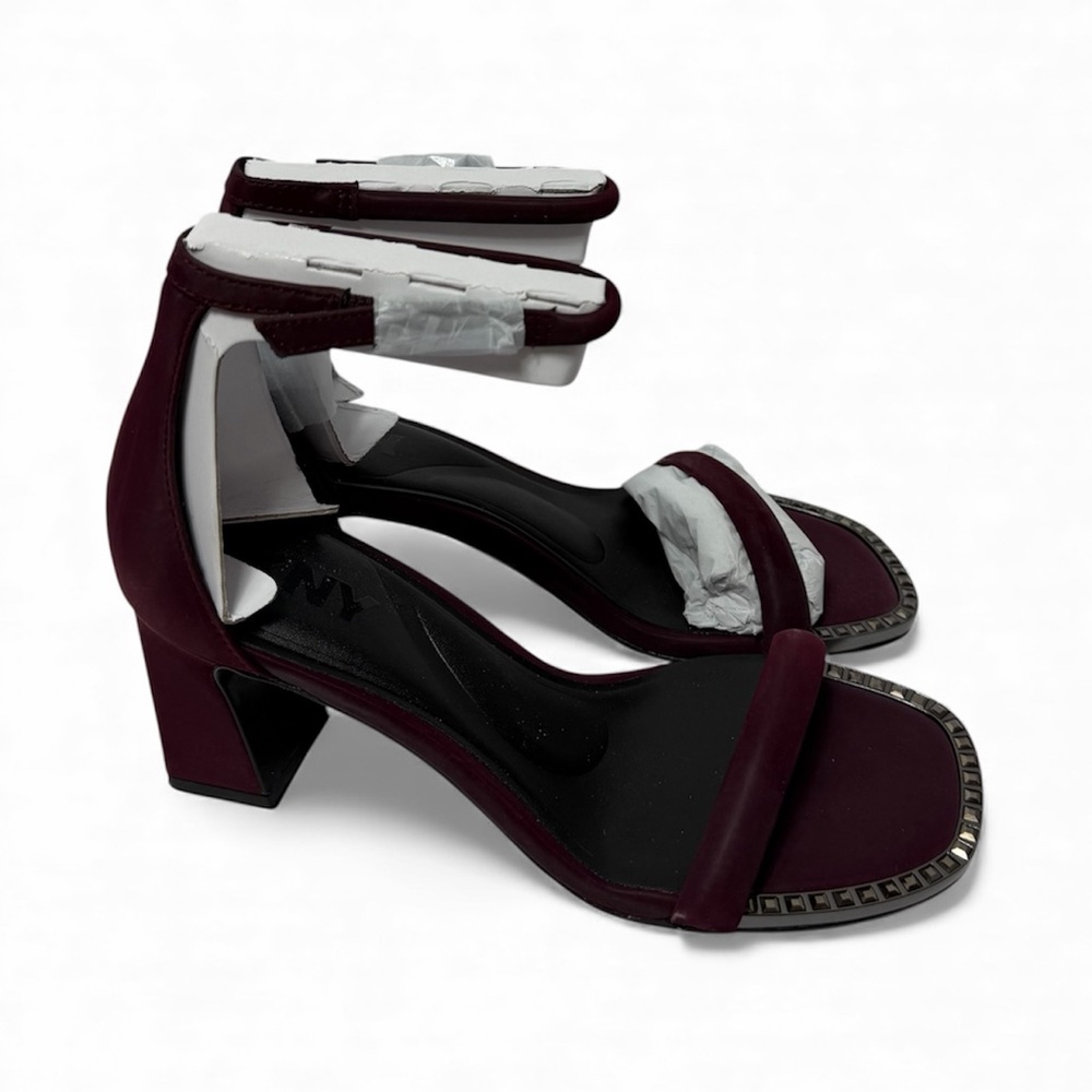 DKNY WENDA ANKLE STRAP WINE WOMEN HEELS SIZE 6.5 BRAND NEW WITH BOX